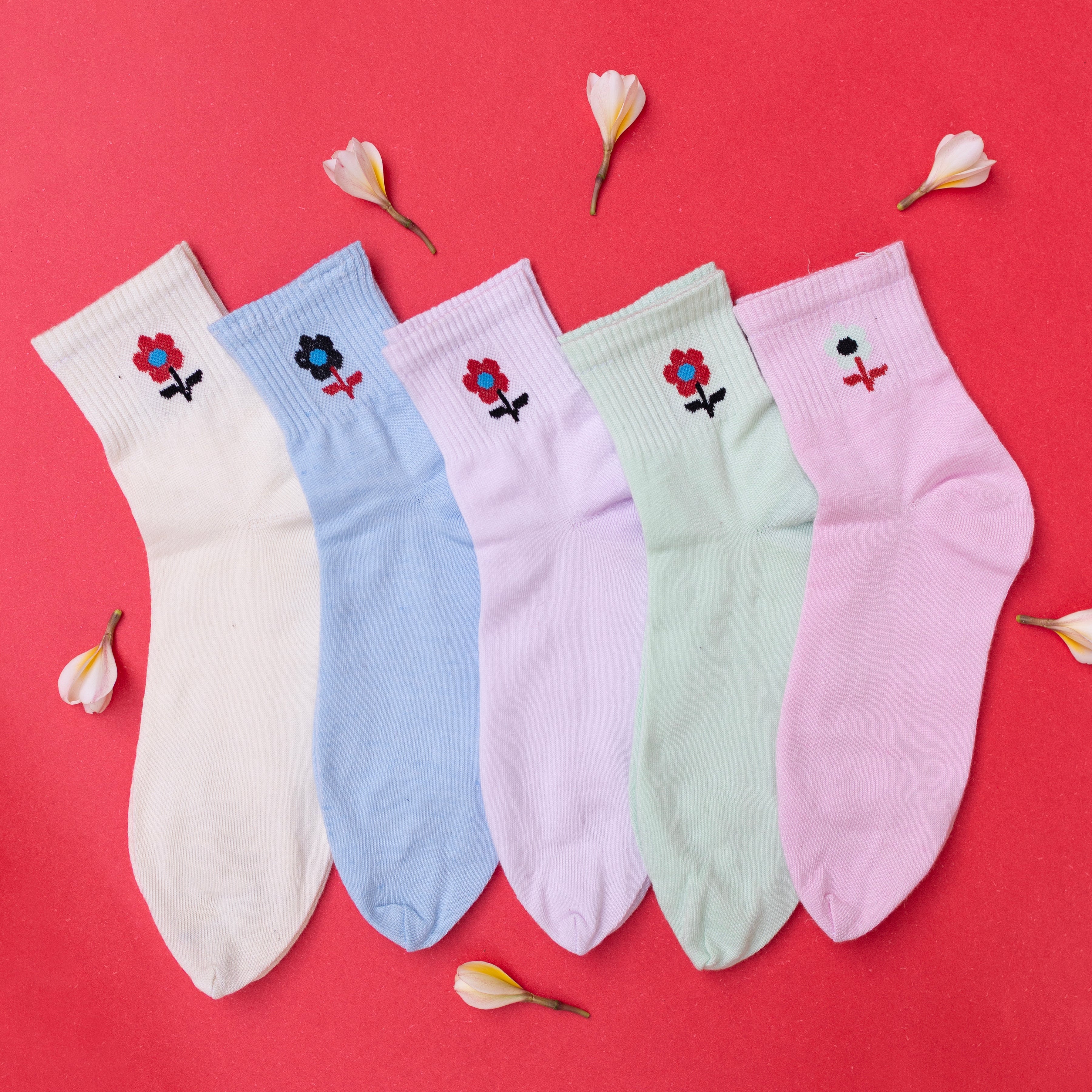 Flower Toe Women Ankle - Pack of 3 Socks