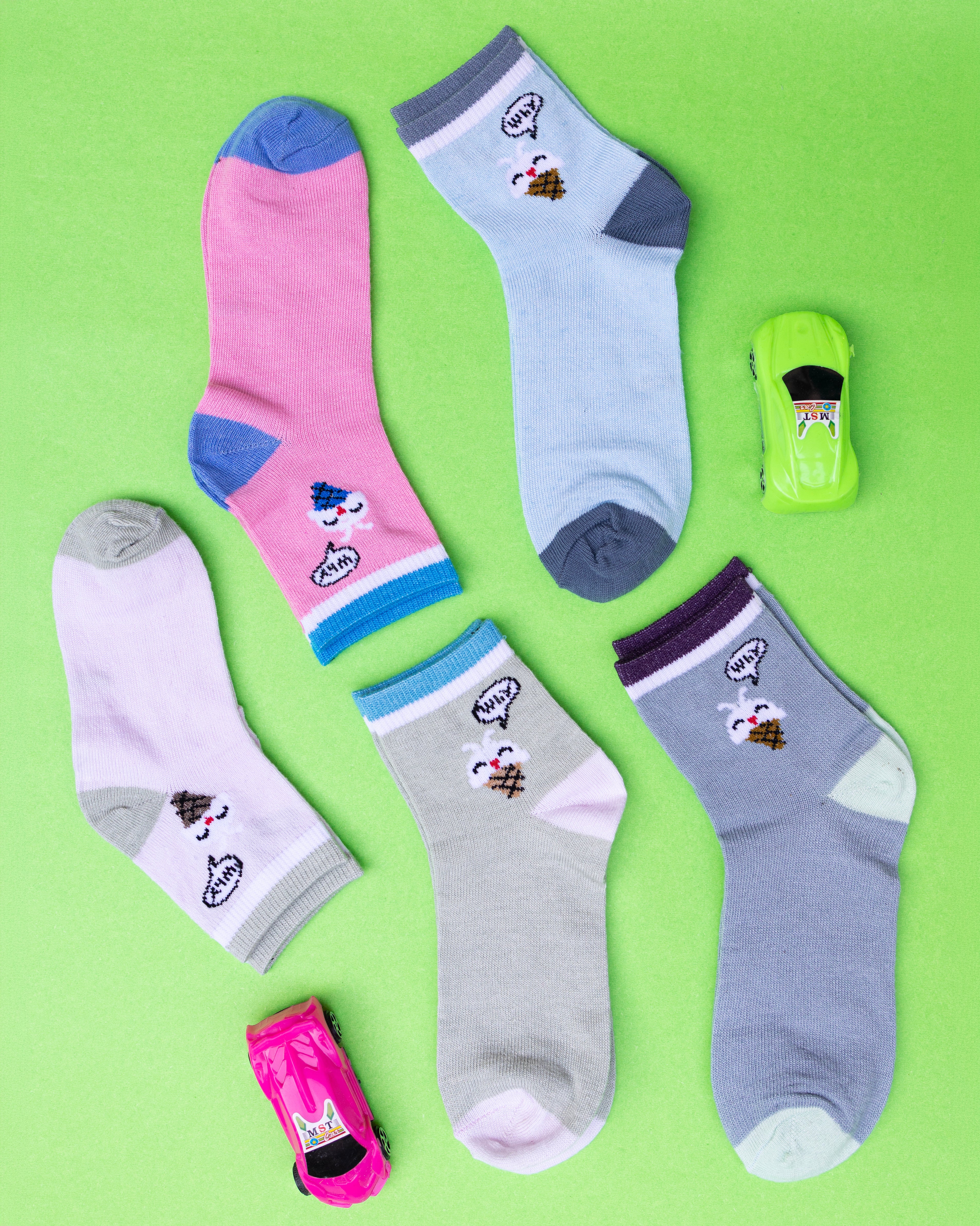 Kids Ice Cream - Pack of 5 Kids Socks